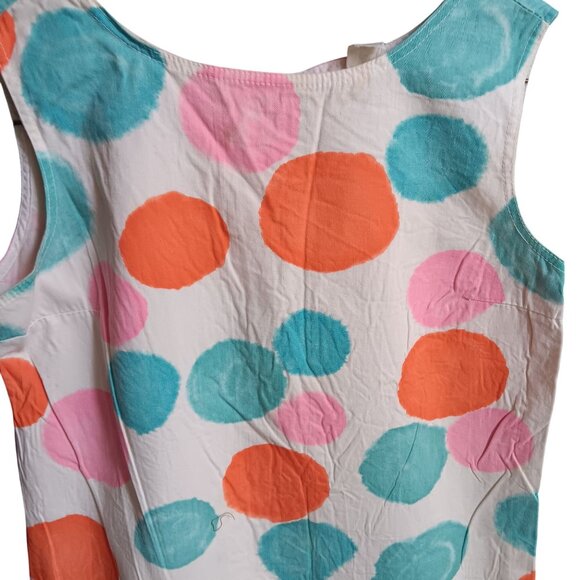 Girs 12 Vintage Dress Polka Dot Sleeveless Cotton 1950's Ruffle Hem Union Made - Picture 3 of 7